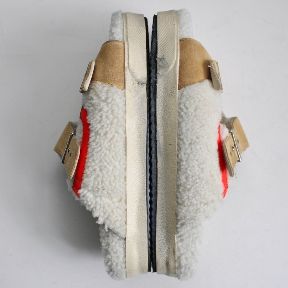 Hidnander Women's SUNDL Shearling Caramel Tan Red Sandals Size 41 EU / 10 US - Picture 6 of 11